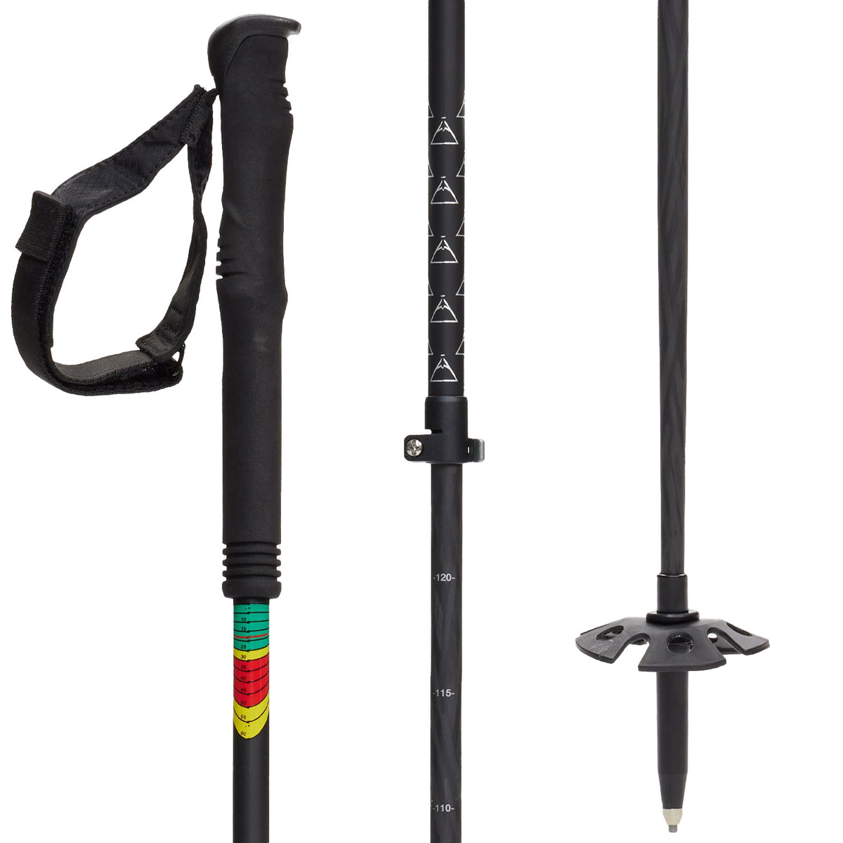 evo Way Out Carbon Adjustable Ski Poles 2025 Black