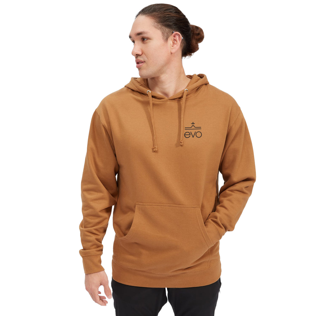 evo Square Logo Pullover Hoodie - Men's Saddle