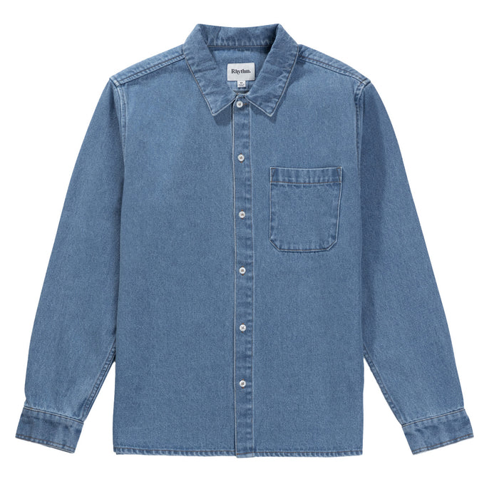 Rhythm Denim Long-Sleeve Shirt - Men's Demin