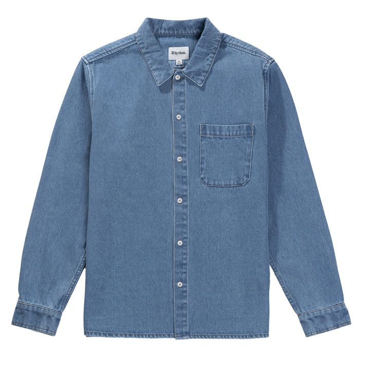 Rhythm Denim Long-Sleeve Shirt - Men's Demin