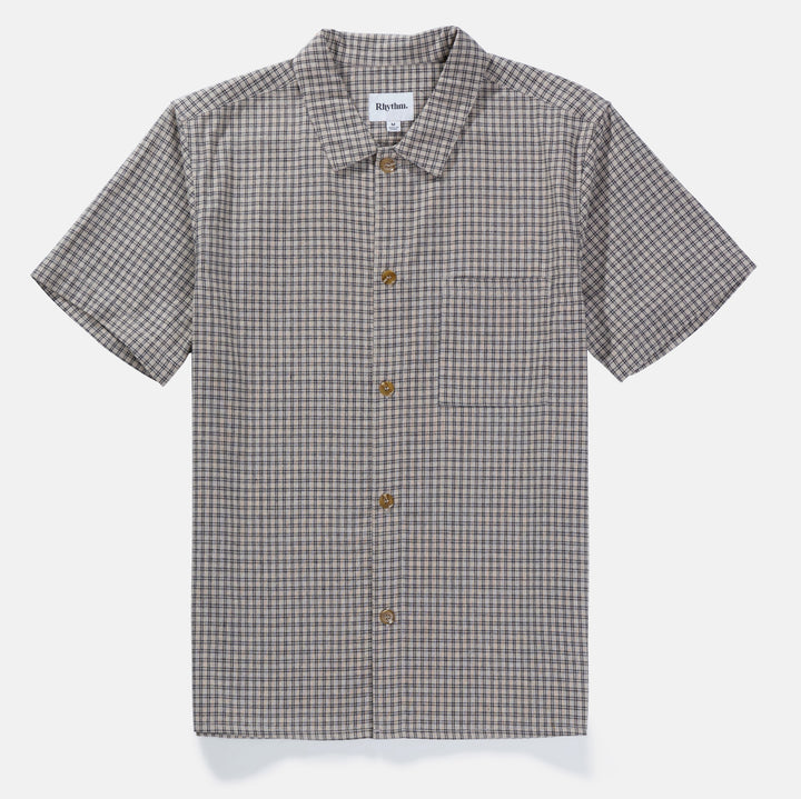 Rhythm Linen Check Short-Sleeve Shirt - Men's Sand