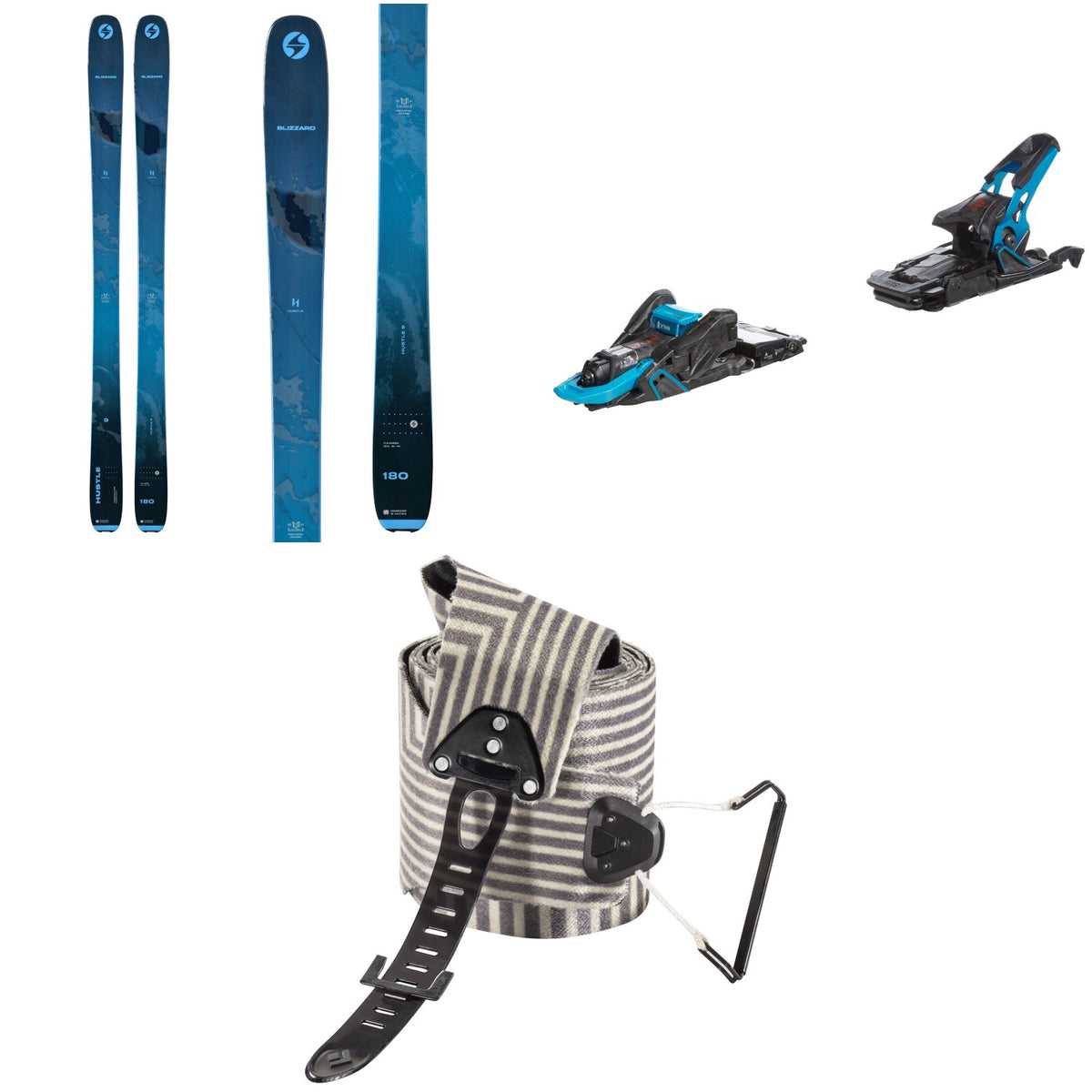 Blizzard Hustle 9 Skis + Salomon S/Lab Shift MNC 13 Alpine Touring Ski Bindings + Black Diamond Ultralite Mix STS Climbing Skins 2024