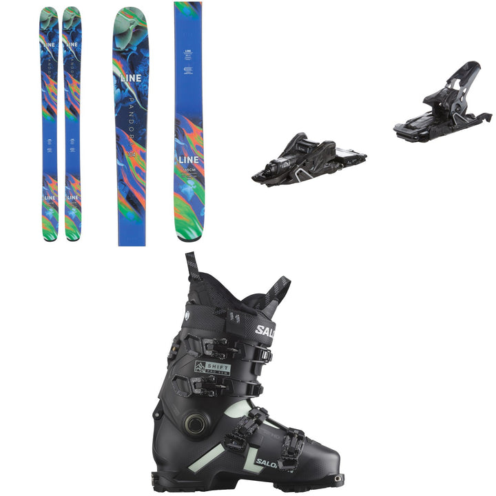 Line Skis Pandora 104 Skis - Women's + Salomon S/Lab Shift MNC 13 Alpine Touring Ski Bindings + Salomon Shift Pro 90 Alpine Touring Ski Boots - Women's 2024