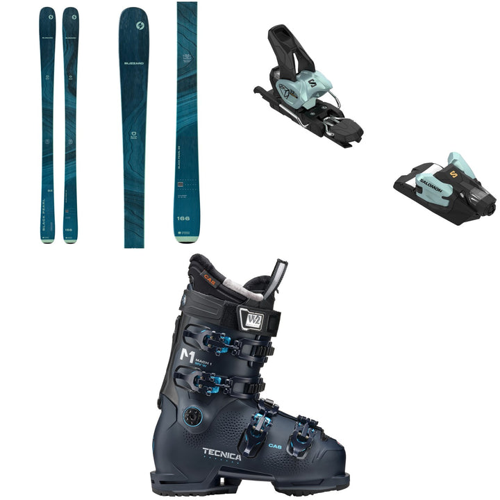 Blizzard Black Pearl 82 Skis - Women's + Salomon Strive 12 GW Ski Bindings + Tecnica Mach1 MV 95 W Ski Boots - Women's