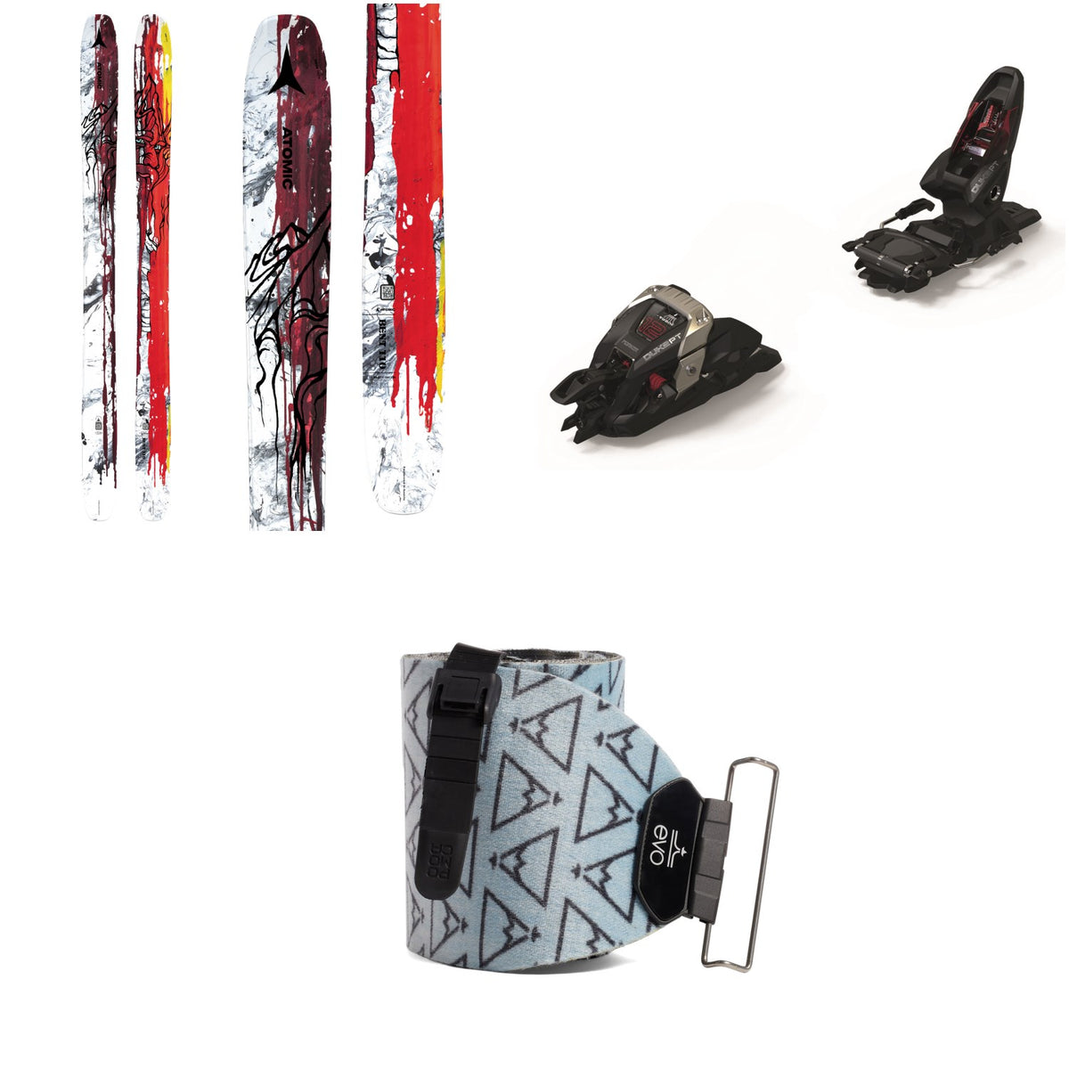 Atomic Bent 110 Skis + Marker Duke PT 12 Alpine Touring Ski Bindings + evo x Pomoca Pro Glide Climbing Skins
