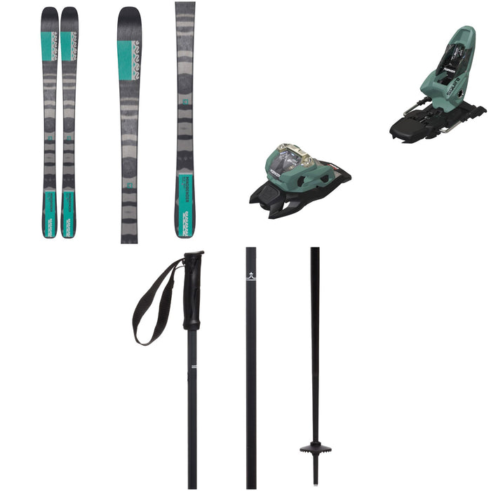 K2 Mindbender 85 Skis - Women's + Marker Squire 11 Ski Bindings + evo Merge Ski Poles