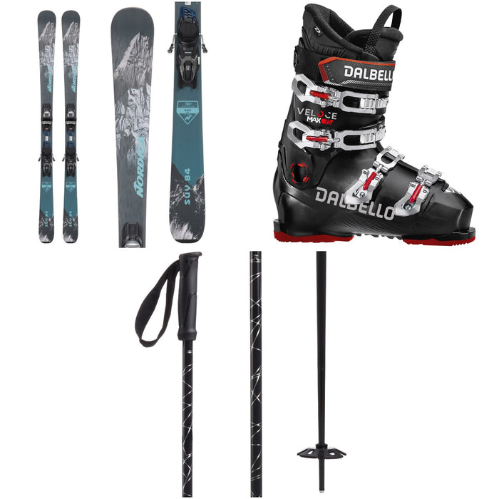 Nordica SUV 84 + TP2 Compact FDT Ski Bindings + Dalbello Veloce Max 75 Ski Boots + evo Refract Ski Poles 2024