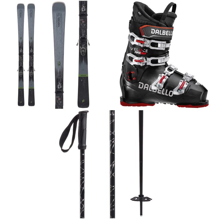 K2 Disruption 76 Skis + M2 10 Quikclik Bindings + Dalbello Veloce Max 75 Ski Boots + evo Refract Ski Poles 2024