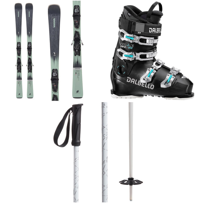 K2 Disruption 75 Skis + M2 10 Quikclik Bindings + Dalbello Veloce Max 65 W Ski Boots - Women's + evo Refract Ski Poles 2024