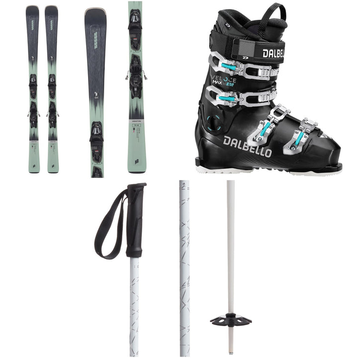 K2 Disruption 75 Skis + M2 10 Quikclik Bindings + Dalbello Veloce Max 65 W Ski Boots - Women's + evo Refract Ski Poles 2024