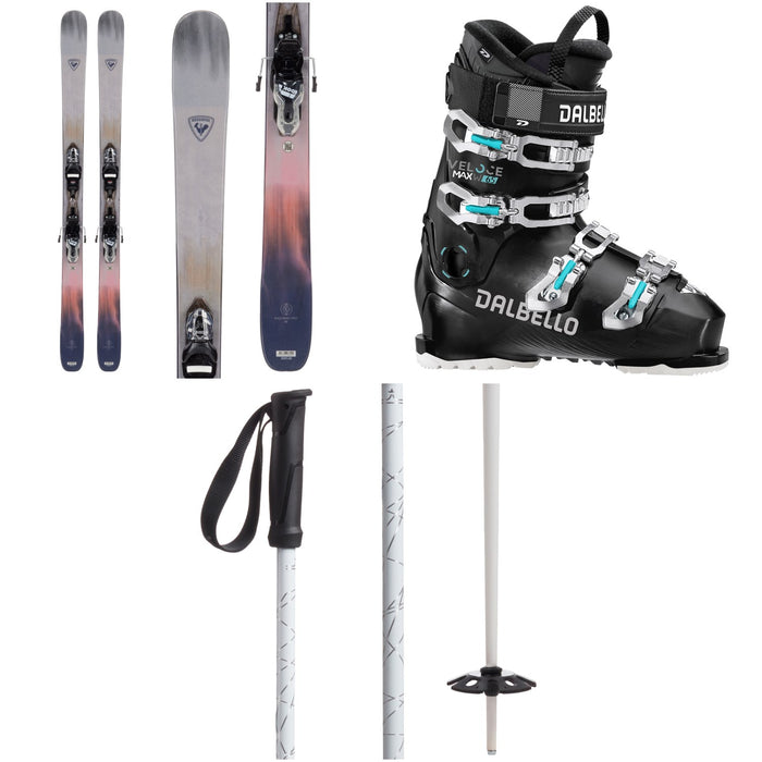Rossignol Rallybird 90 Pro Skis + Xpress 10W GW Bindings + Dalbello Veloce Max 65 W Ski Boots - Women's + evo Refract Ski Poles 2024