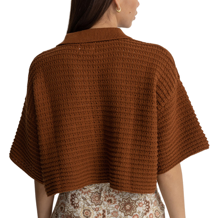 Rhythm Evermore Knit Short-Sleeve Shirt - Women's Caramel