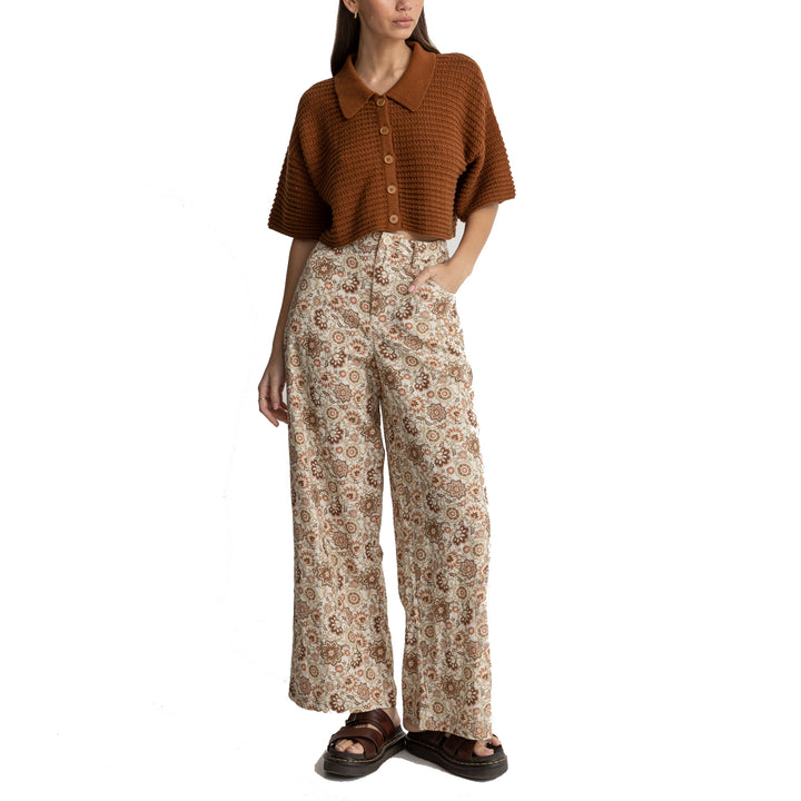 Rhythm Evermore Knit Short-Sleeve Shirt - Women's Caramel