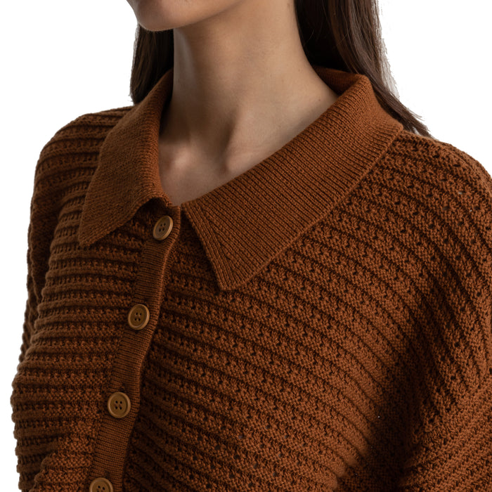 Rhythm Evermore Knit Short-Sleeve Shirt - Women's Caramel