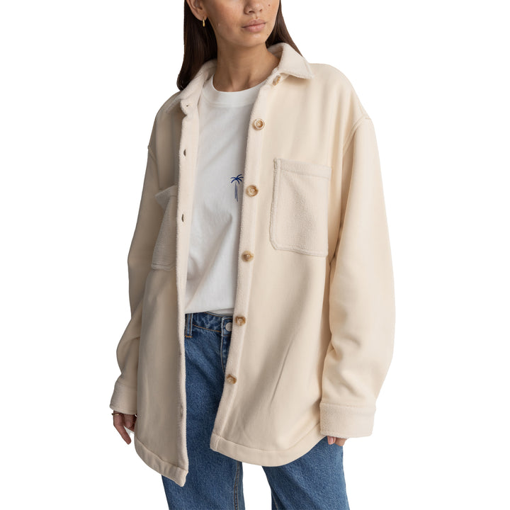 Rhythm Reverse Fleece Shacket - Women's Natural