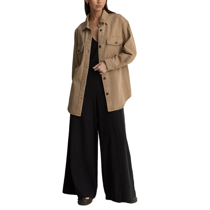 Rhythm Claude Drill Shacket - Women's Caramel