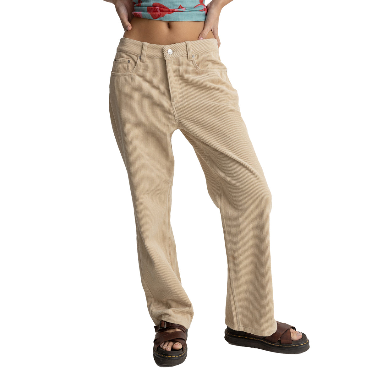 Rhythm Chloe Low Rise Pants - Women's Cream