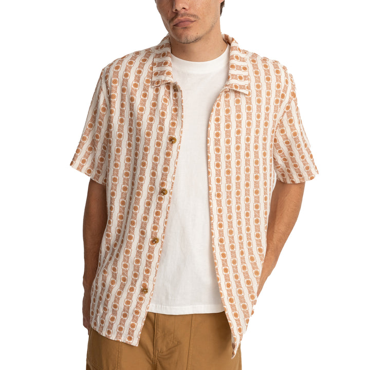 Rhythm Tile Stripe Short-Sleeve Shirt - Men's Natural