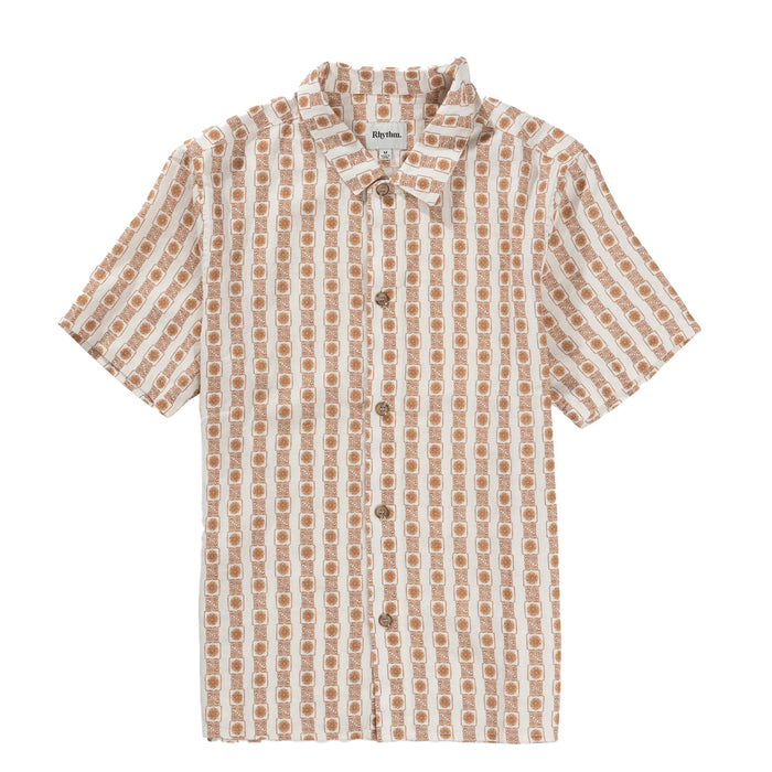Rhythm Tile Stripe Short-Sleeve Shirt - Men's Natural