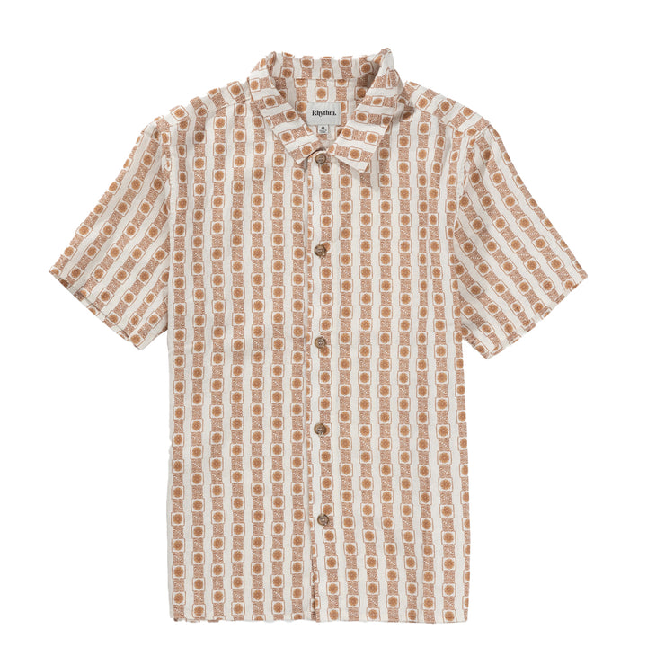 Rhythm Tile Stripe Short-Sleeve Shirt - Men's Natural