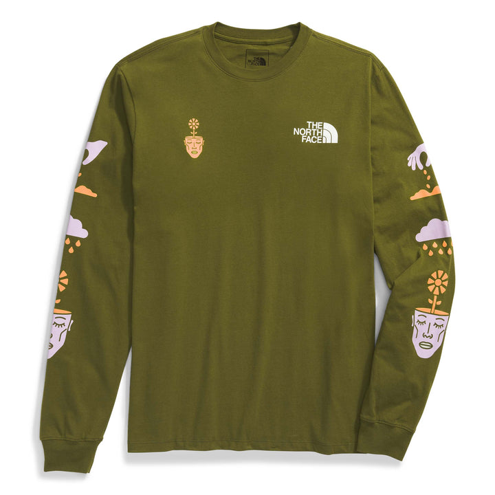 The North Face Long-Sleeve Brand Proud T-Shirt - Men's Forest Olive/Snow