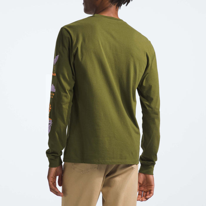 The North Face Long-Sleeve Brand Proud T-Shirt - Men's Forest Olive/Snow