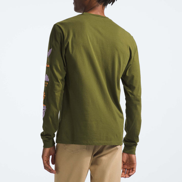The North Face Long-Sleeve Brand Proud T-Shirt - Men's Forest Olive/Snow