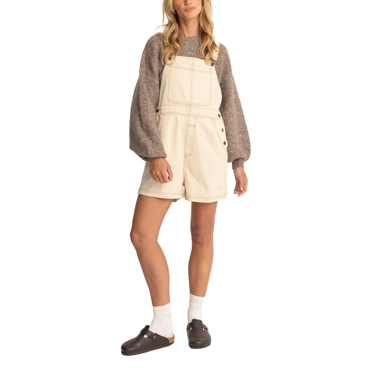 Rhythm Tides Short Overalls - Women's Natural