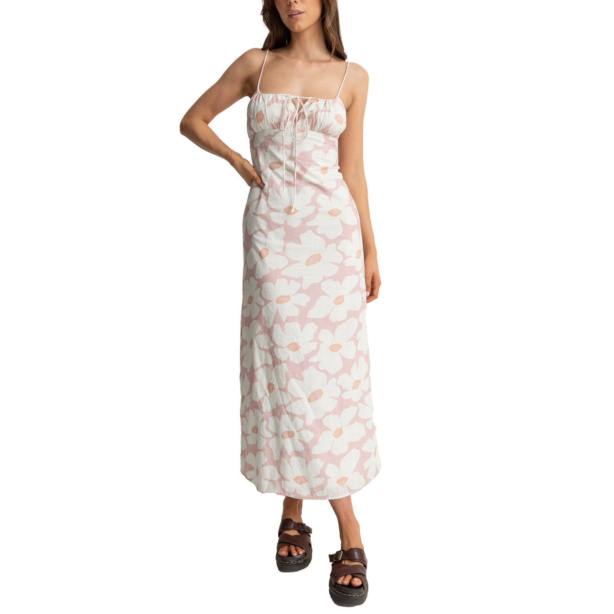 Rhythm Mimi Floral Gathered Maxi Dress - Women's Rose