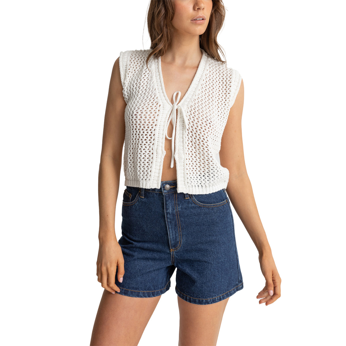 Rhythm Seashell Knit Vest - Women's Cream