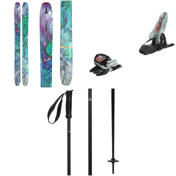 Atomic Bent Chetler 120 Skis + Marker Griffon 13 ID Ski Bindings + evo Merge Ski Poles