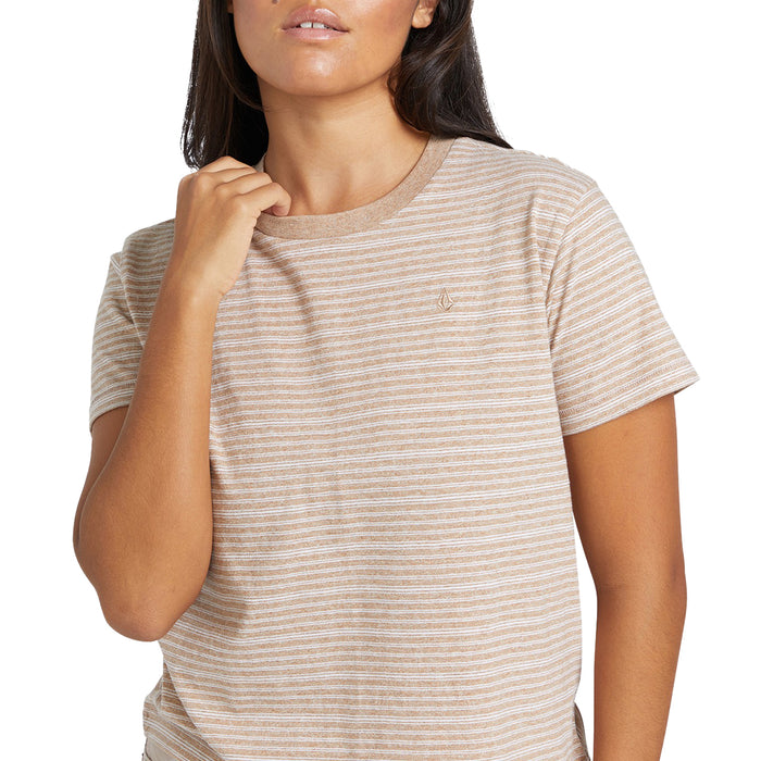 Volcom Halite Stripe Short-Sleeve Shirt - Women's Mocha
