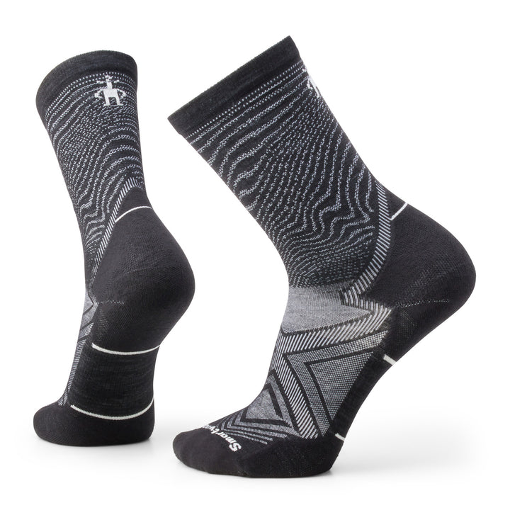 Smartwool Trail Run Targeted Cushion Crew Socks Black-White