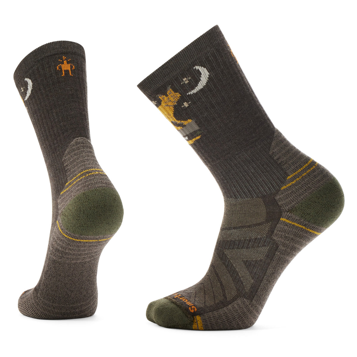 Smartwool Hike Light Cushion Nightfall in the Forest Crew Socks Chestnut