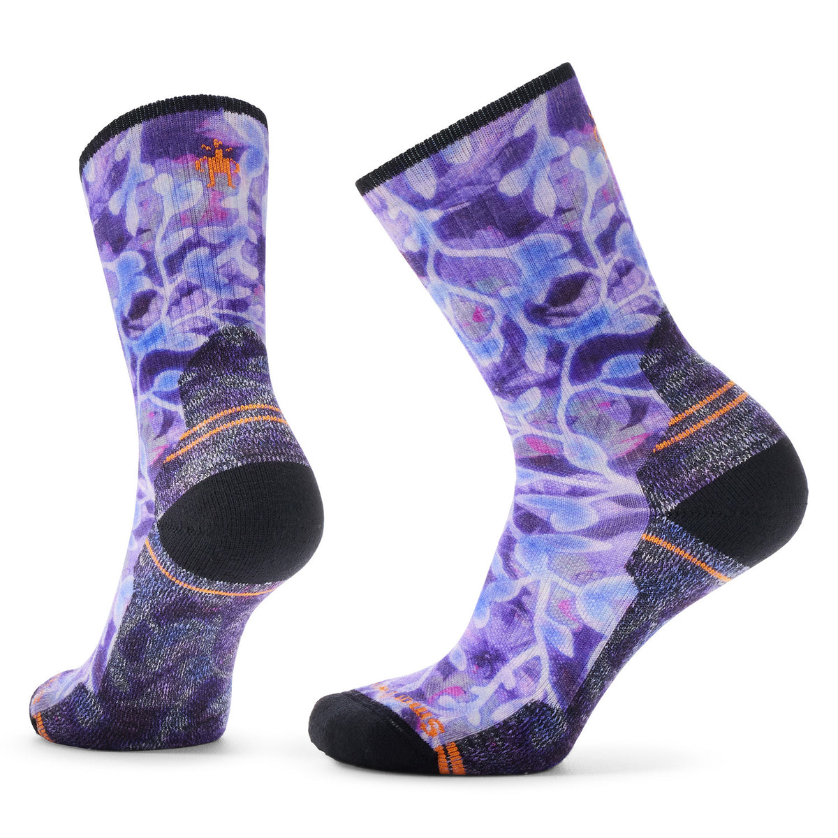 Smartwool Hike Light Cushion Floral Print Crew Socks - Women's Purple Iris