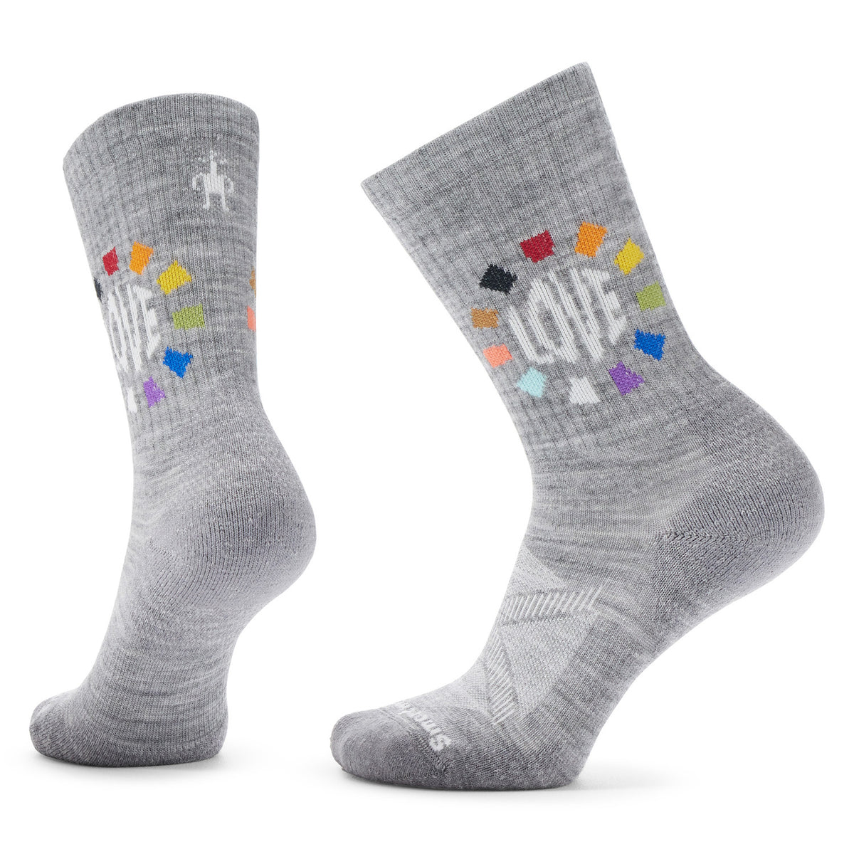 Smartwool Athletic Pride Pattern Crew Socks - Unisex Light Gray