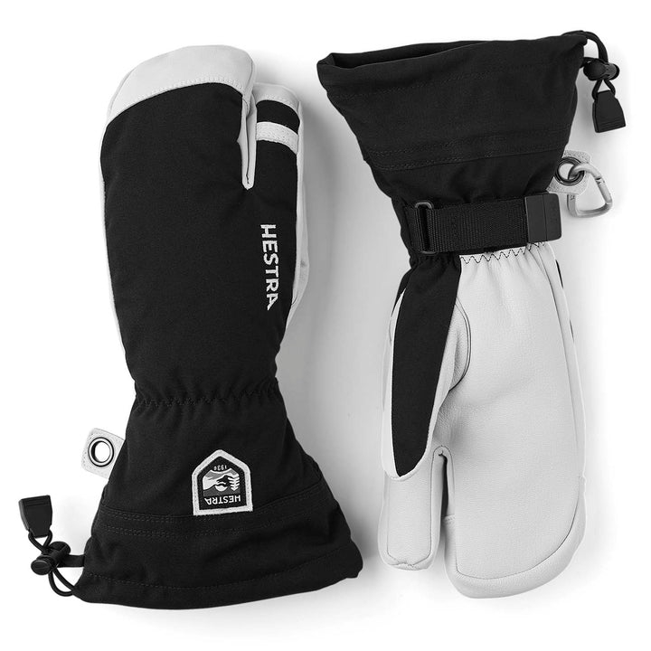 Hestra Army Leather Heli Ski 3-Finger Mittens Black