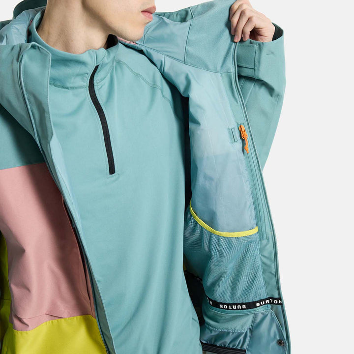 Burton GORE-TEX 2L Pillowline Jacket - Men's Rock Lichen/Powder Blush/Sulfur
