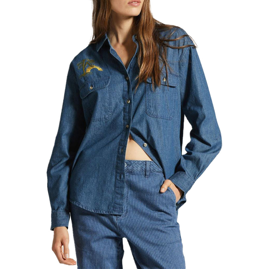 Brixton Bowery Boyfriend Overshirt - Women's Indigo Rinse