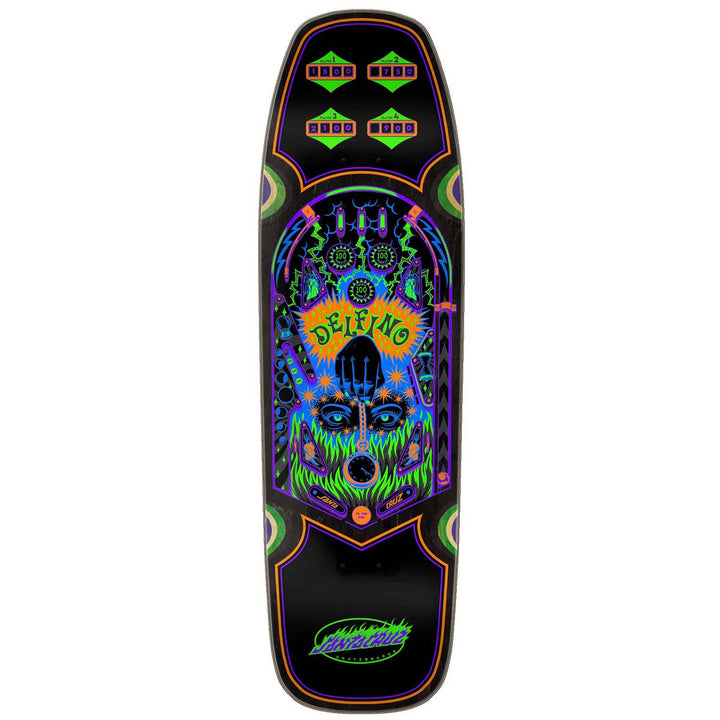 Santa Cruz Delfino Pinball Shaped 9.14 Skateboard Deck