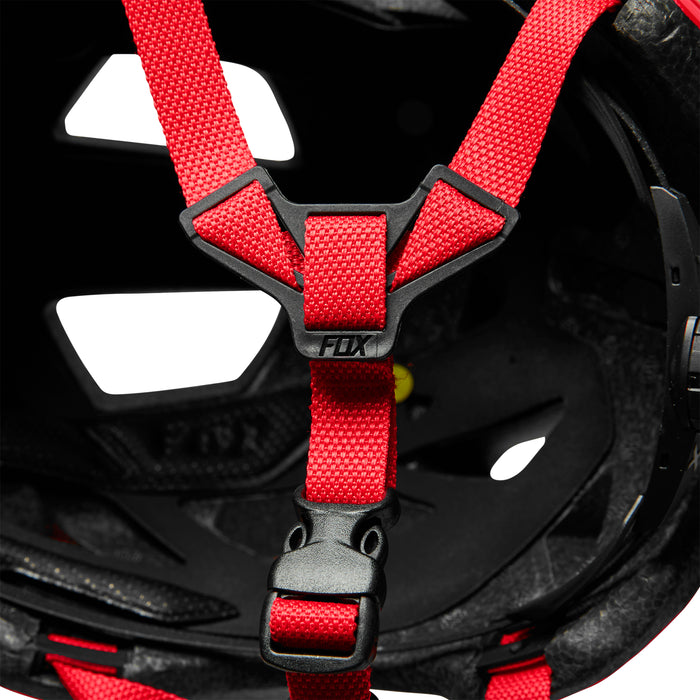 Fox Racing Mainframe MIPS Bike Helmet Trvrs Fluorescent Red
