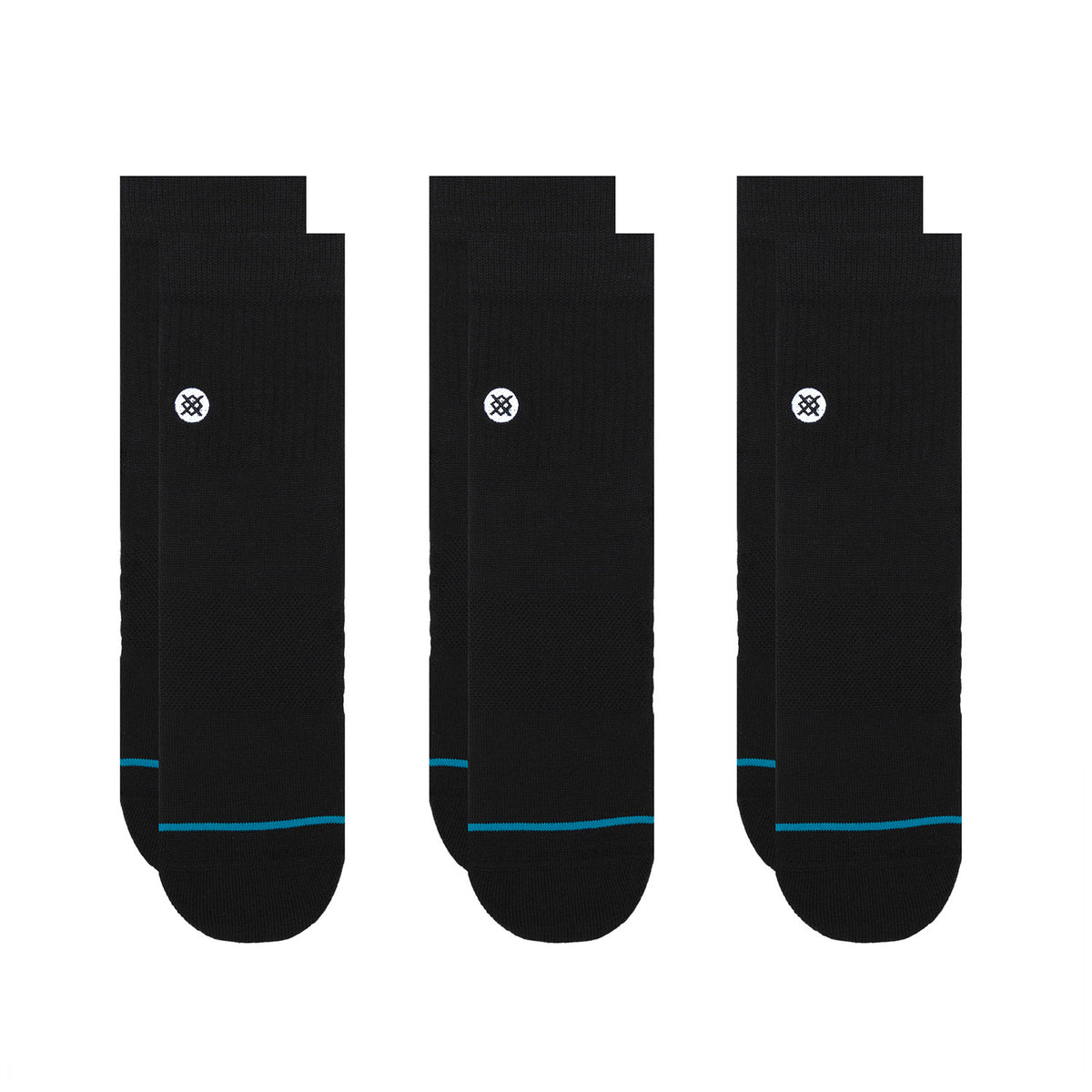 Stance Icon Quarter 3-Pack Socks Black