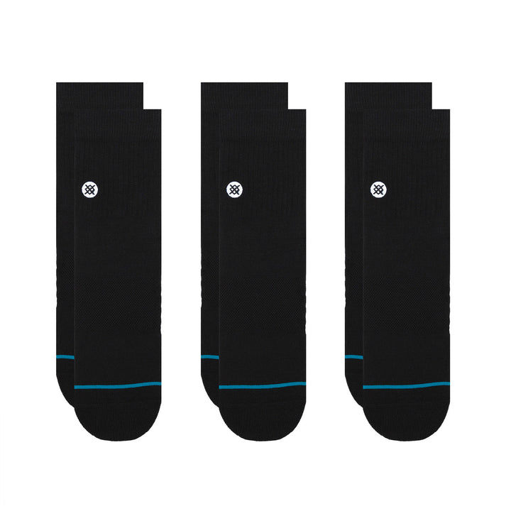 Stance Icon Quarter 3-Pack Socks Black