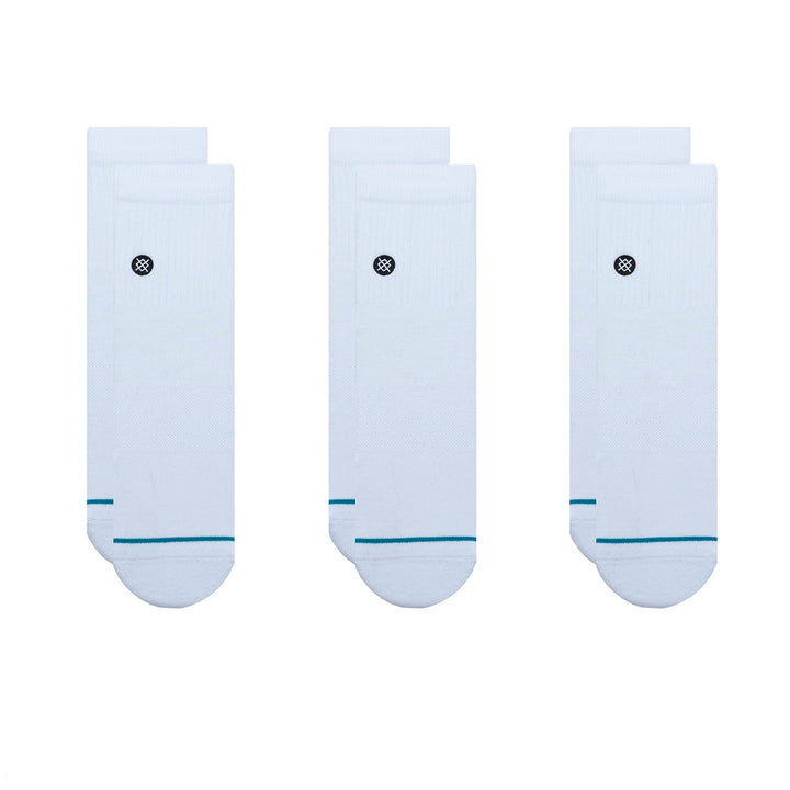 Stance Icon Quarter 3-Pack Socks White