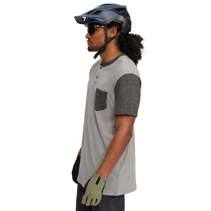 evo Tri-Blend Pocket Henley - Unisex Grey/Charcoal