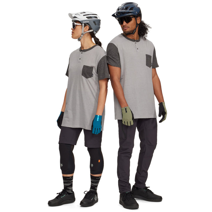 evo Tri-Blend Pocket Henley - Unisex Grey/Charcoal