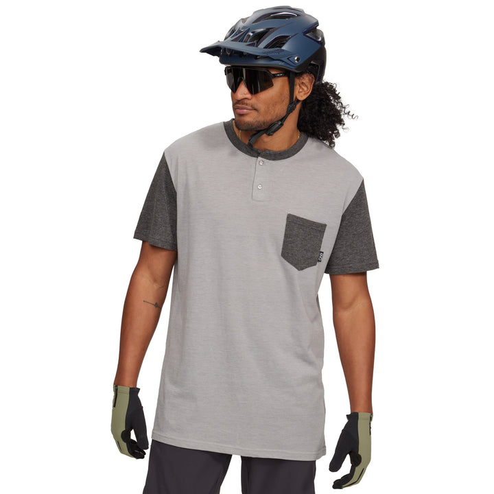 evo Tri-Blend Pocket Henley - Unisex Grey/Charcoal