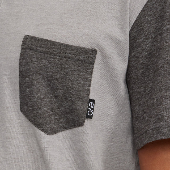 evo Tri-Blend Pocket Henley - Unisex Grey/Charcoal