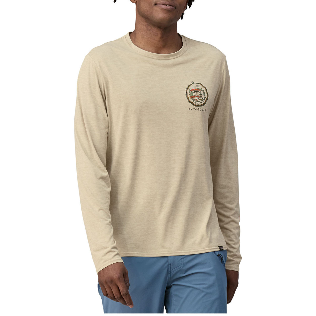 Patagonia Capilene Cool Daily Graphic Long-Sleeve-Lands Shirt - Men's Commontrail: Pumice X-Dye