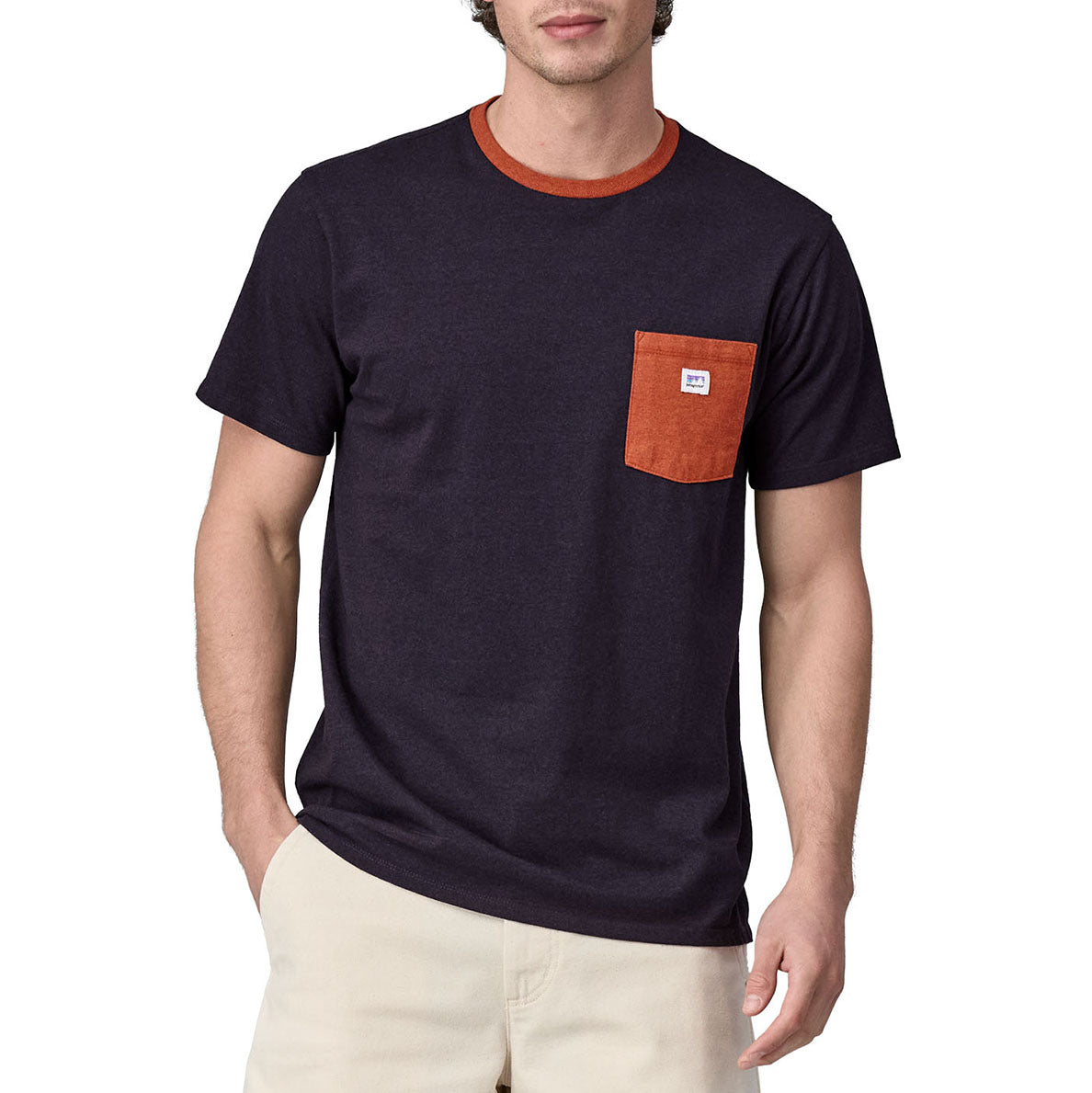 Patagonia Shop Sticker Pocket Responsibili T-Shirt - Men's Piton Purple